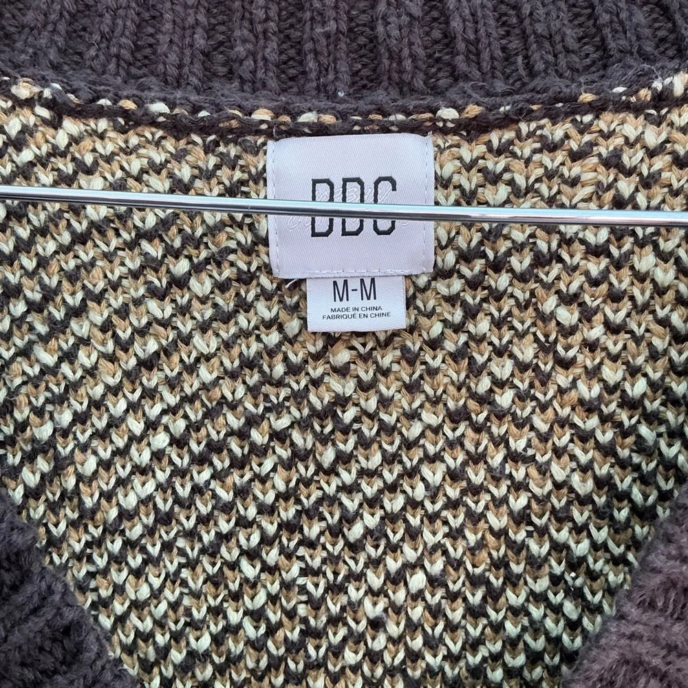 Urban Outfitters BDG Oversized Greyden Plaid Jacquard Knitted Vest Size Medium